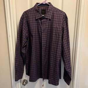 Jos. A. Bank Men's Burgundy Plaid Shirt